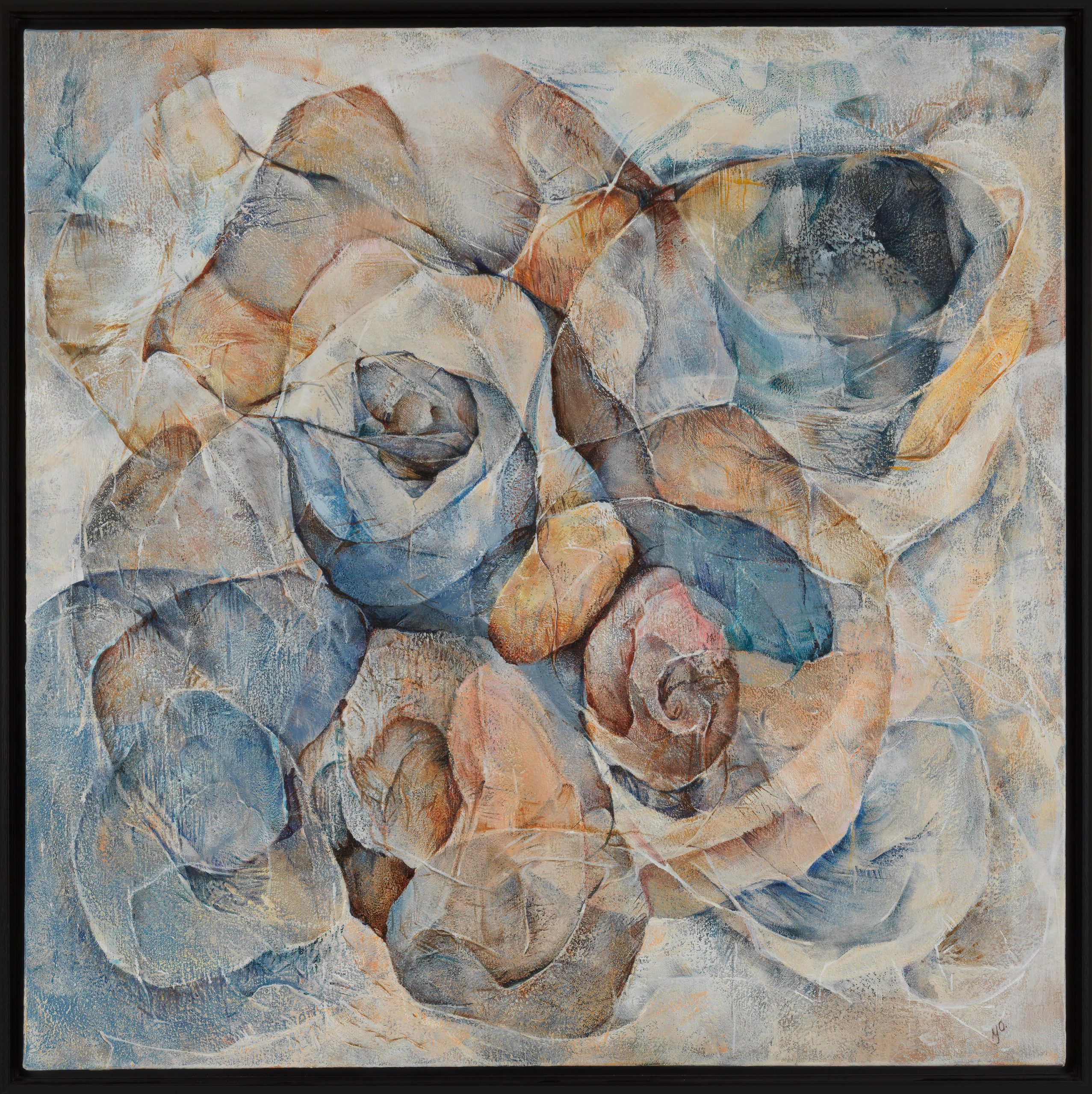 Blue Fin Echo 100 x 100 cm Acrylic on canvas